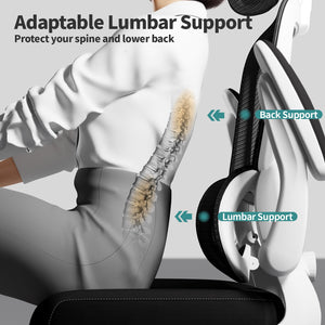 Office Chair Ergonomic Desk Chair, 330 LBS Home Mesh Office Desk Chairs with Wheels, Comfortable Gaming Chairs (Black & White)