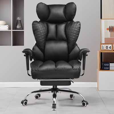 Big and Tall Gaming Chair 400lbs Heavy Duty Office Chair with Footrest, High Back Pocket Spring Lumbar Support, Ergonomic Wide Comfy Seated Cushion for Lower Back Pain Relief, Earth-Black
