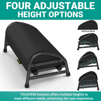 Adjustable Foot Rest for Under Desk at Work, Ergonomic Foot Stools with 7 Positions, Elevated Cushion Under Desk Footrest with Metal Frame, Leg Rest Used for Home, Car, PC Gaming Accessories