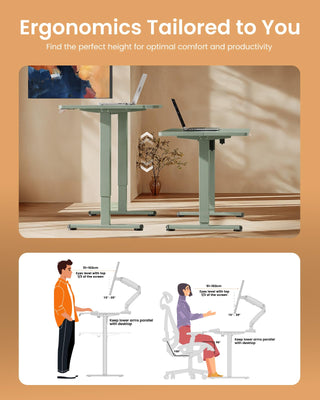 Height Adjustable Electric Standing Desk, 32 x 19 Inches Sit Stand up Desk, Memory Computer Home Office Desk,Green