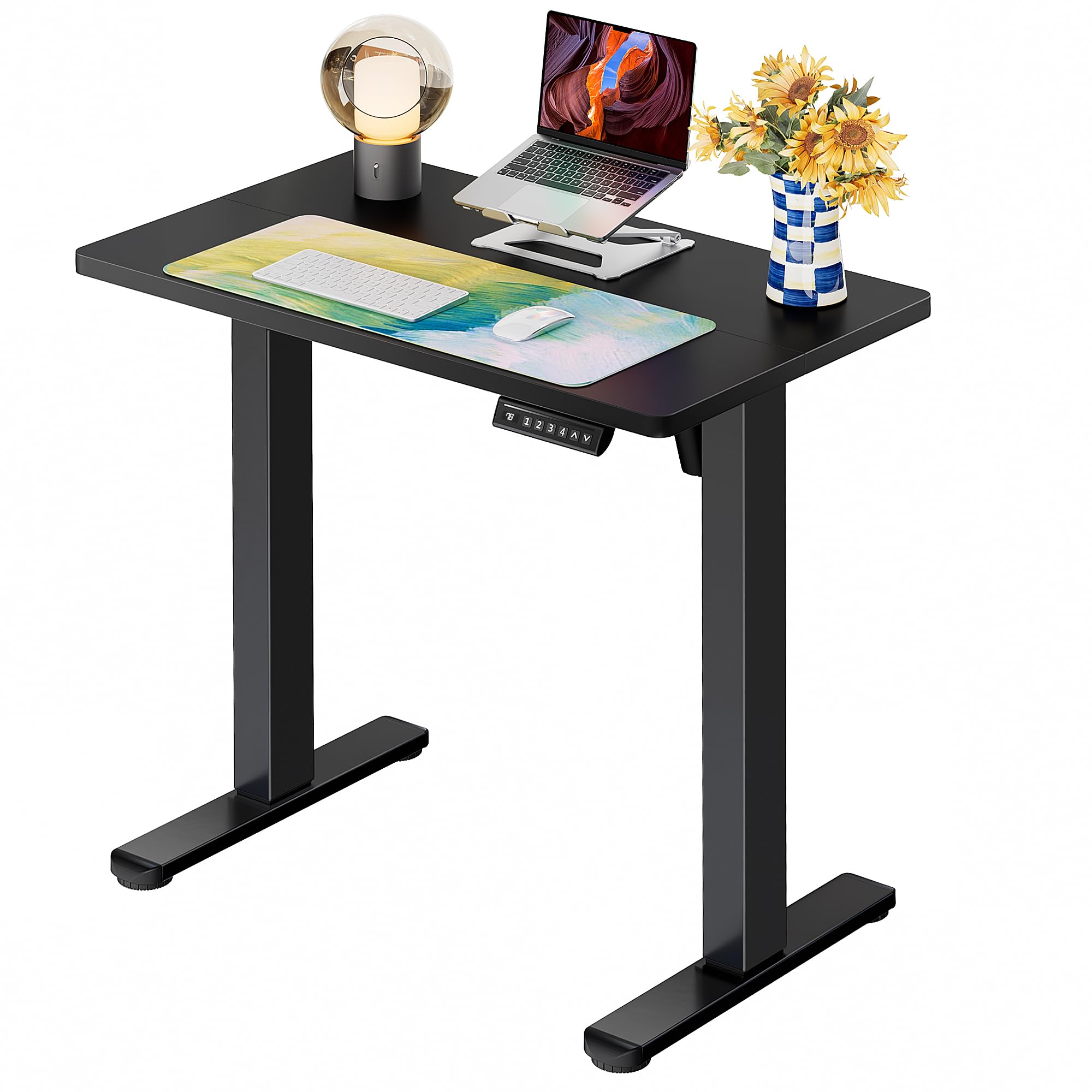 Height Adjustable Electric Standing Desk, 32 x 19 Inches Sit Stand up Desk, Memory Computer Home Office Desk, Black