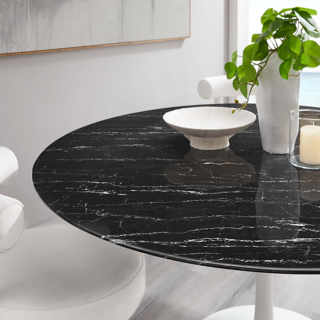 Dining Table, 60", White Black
