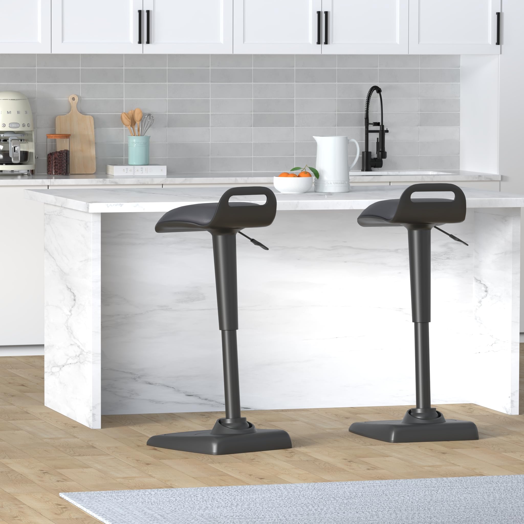 Active Seat - Adjustable Ergonomic Standing Desk Chair for Adults - Portable Home Office Furniture, Comfortable Wobble Stool with Dynamic Range of Motion - Fully Assembled