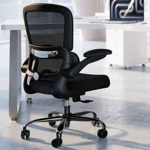 Office Chair - Ergonomic Desk Chair with Adjustable Lumbar Support, Mesh Computer Chair, Executive Chairs for Home Office Comfortable Lumbar Support (Black)