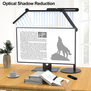 Architect Desk Lamp with Remote Control, Adjustable Led Desk Light for Home Office with Base, 24W Bright Auto Dimming Table Light Rotatable Office Lamp with Swing Arm for Computer Cafting