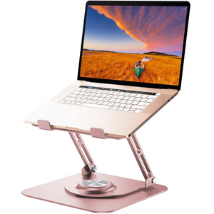 Laptop Stand for Desk, Adjustable Computer Stand with 360° Rotating Base, Ergonomic Laptop Riser for Collaborative Work, Foldable & Portable Laptop Stand, fits for All 10-16