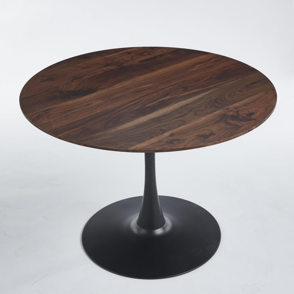 42" Round Tulip Dining Table, Mid-Century Tulip Table Kitchen Tulip Dining Table 2-4 People with MDF Table Top &Metal Base for Office Living Room