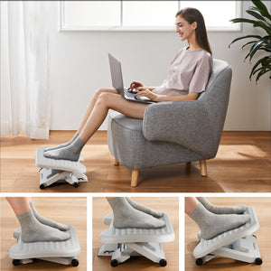 Adjustable Desk Footrest, Foot Rest for Under Desk at Work with Massage, Adjustable Foot Stool with 3 Height Position & 30 Degree Tilt Angle Adjustment for Home, Office, White