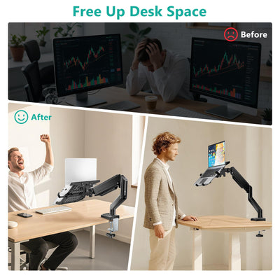 Single Arm Laptop and Monitor Desk Mount for 17