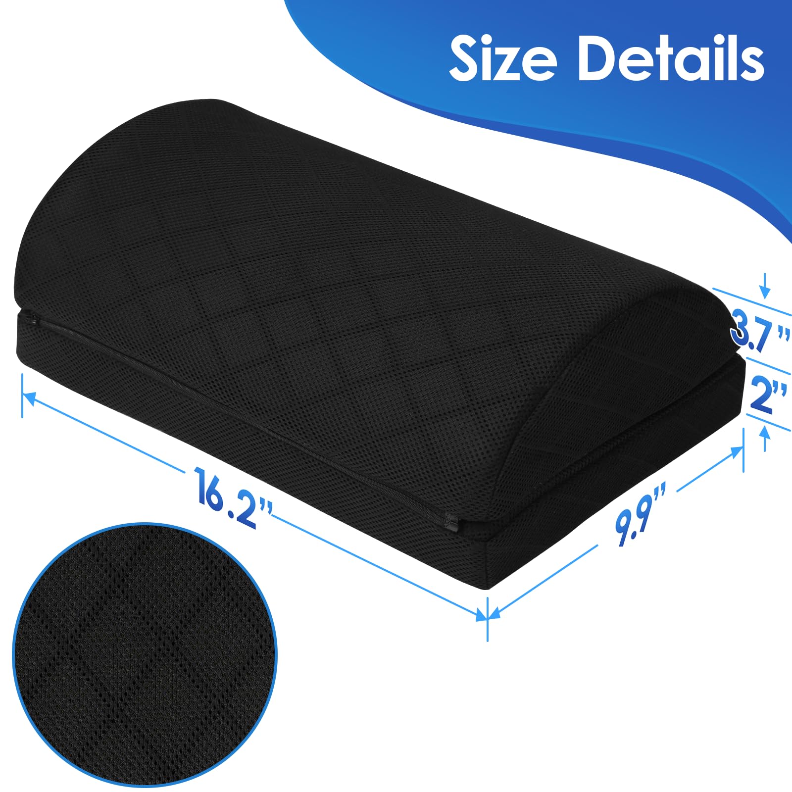 Foot Rest for Under Desk at Work Adjustable Foam for Office and Home, Office Desk Accessories，Comfortable Footrest with 2 Adjustable Heights，Back & Hip Pain Relief (Black)