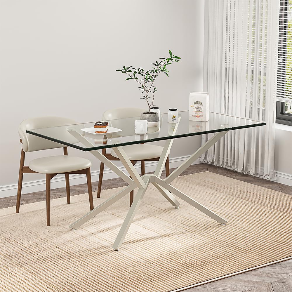 30 Inch Metal Table Base for Dining Room, Heavy Duty Table Legs for Glass, Marble, and Wood Tops, Furniture Legs for Home,Kitchen,Office (Silver)