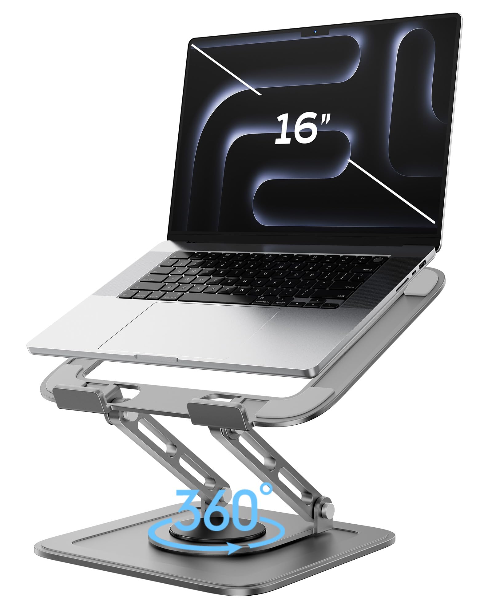 Adjustable Laptop Stand for Desk with 360 Base, Ergonomic Laptop Riser, Mount, Holder Notebook Computer Stand for MacBook Air Pro, HP, Dell, XPS, HP 16