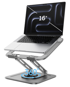 Adjustable Laptop Stand for Desk with 360 Base, Ergonomic Laptop Riser, Mount, Holder Notebook Computer Stand for MacBook Air Pro, HP, Dell, XPS, HP 16