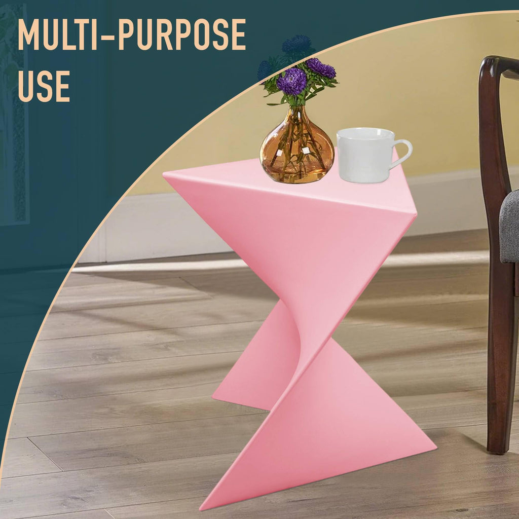 Modern Pink Accent Side Table - Stylish Side Vanity Table for Bedroom & Living Room
