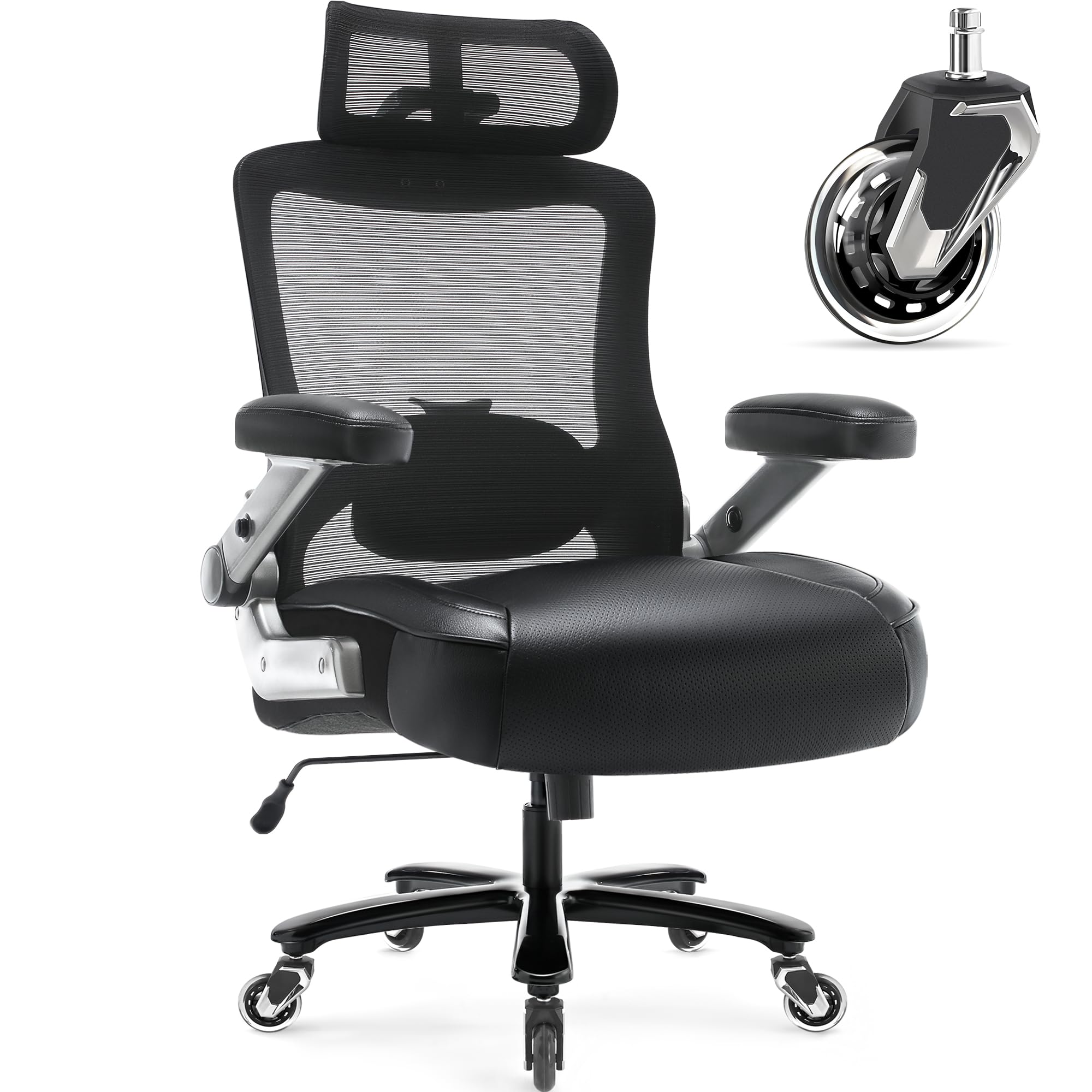 Big and Tall Office Chair 600lbs, Heavy Duty Executive Computer Desk Chair