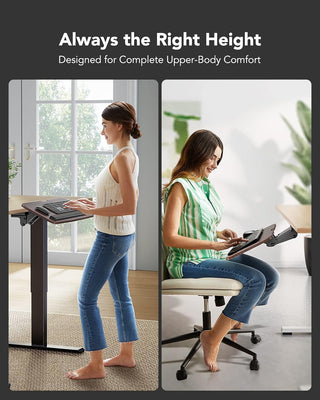 Keyboard Tray Under Desk, 360 Adjustable Ergonomic Sliding Keyboard & Mouse Tray, Under Desk Keyboard Tray Slide Out, Keyboard Holder Under Desk for Typing in Home, Office Work, 25