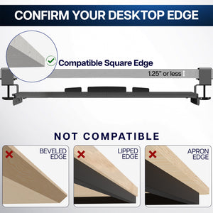 Extra Long Clamp-on Computer Keyboard and Mouse Under Desk Slider Tray, 34 x 11 inch Pull Out Platform Drawer, White, MOUNT-KB15EW