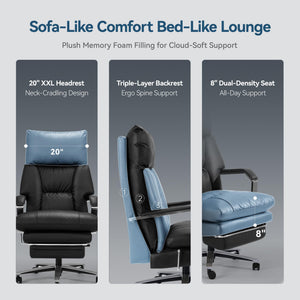 160° Reclining Office Chair with Footrest, 10