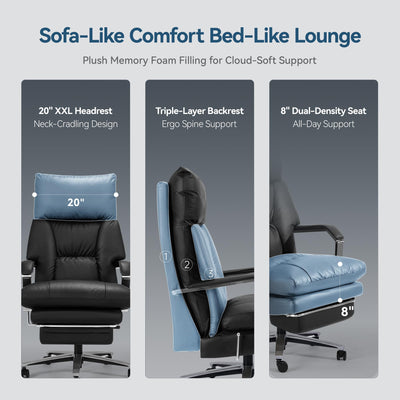 160° Reclining Office Chair with Footrest, 10