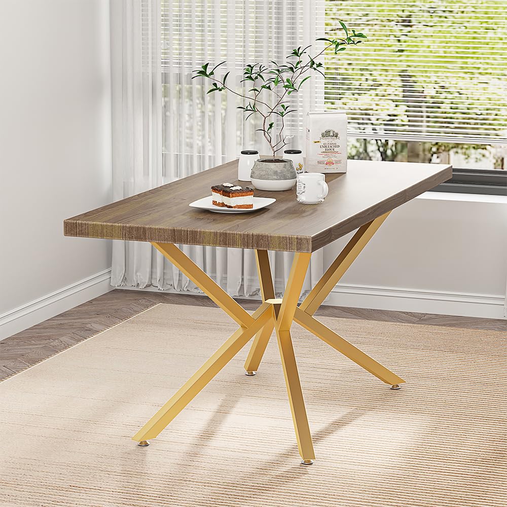 30 Inch Metal Table Base for Dining Room, Heavy Duty Table Legs for Glass, Marble, and Wood Tops, Furniture Legs for Home,Kitchen,Office (Gold)