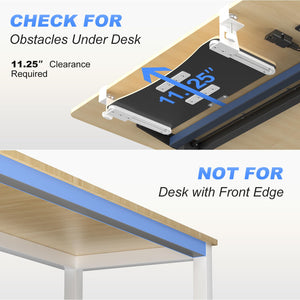 Small Keyboard Tray Under Desk Pull Out with C Clamp Mount for Computer Keyboard, 20 (24.2 Including Clamps) x 11.8 inch Slide-Out Platform Computer Drawer for Typing, Light Wood, DSF1SQM