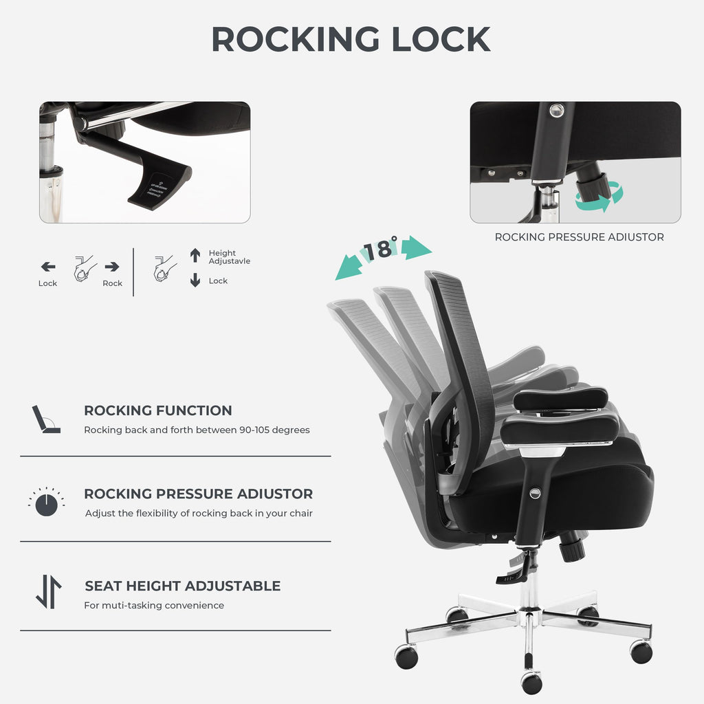 Big and Tall Office Chair 700lbs with Ergonomic W Wide Thick Seat Cushion, Oversized Mesh Desk Chair with Adjustable Lumbar for Heavy People, Computer Chair with Upgraded Adjustable 4D Armrest