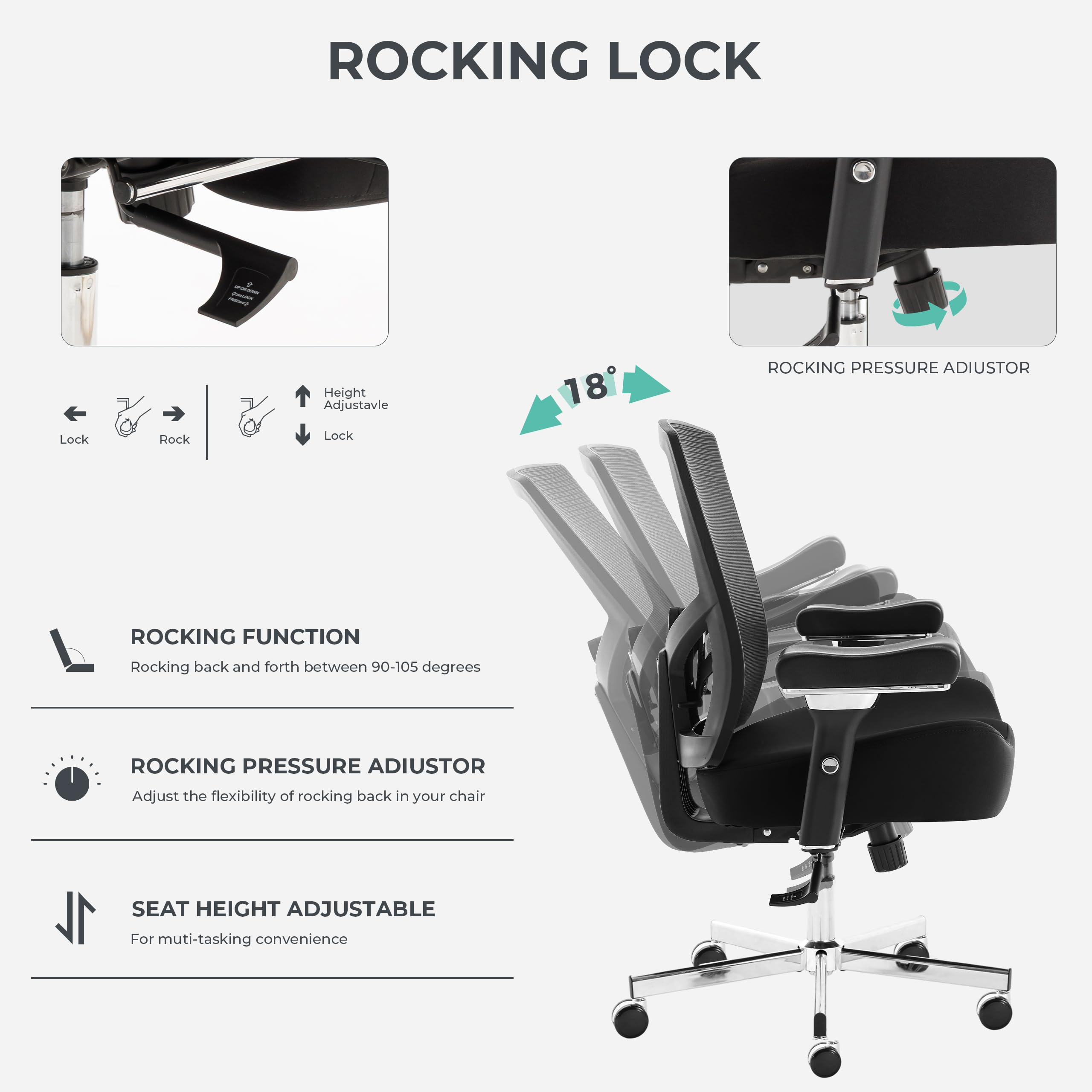 Big and Tall Office Chair 700lbs with Ergonomic W Wide Thick Seat Cushion, Oversized Mesh Desk Chair with Adjustable Lumbar for Heavy People, Computer Chair with Upgraded Adjustable 4D Armrest