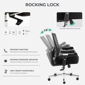 Big and Tall Office Chair 700lbs with Ergonomic W Wide Thick Seat Cushion, Oversized Mesh Desk Chair with Adjustable Lumbar for Heavy People, Computer Chair with Upgraded Adjustable 4D Armrest