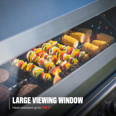 Denali 405 4-Burner Liquid Propane Gas Smart bbq Grill Stainless Steel with Rotisserie Kit(2 items)