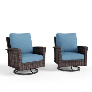 Outdoor Wicker Swivel Chairs with 5.5