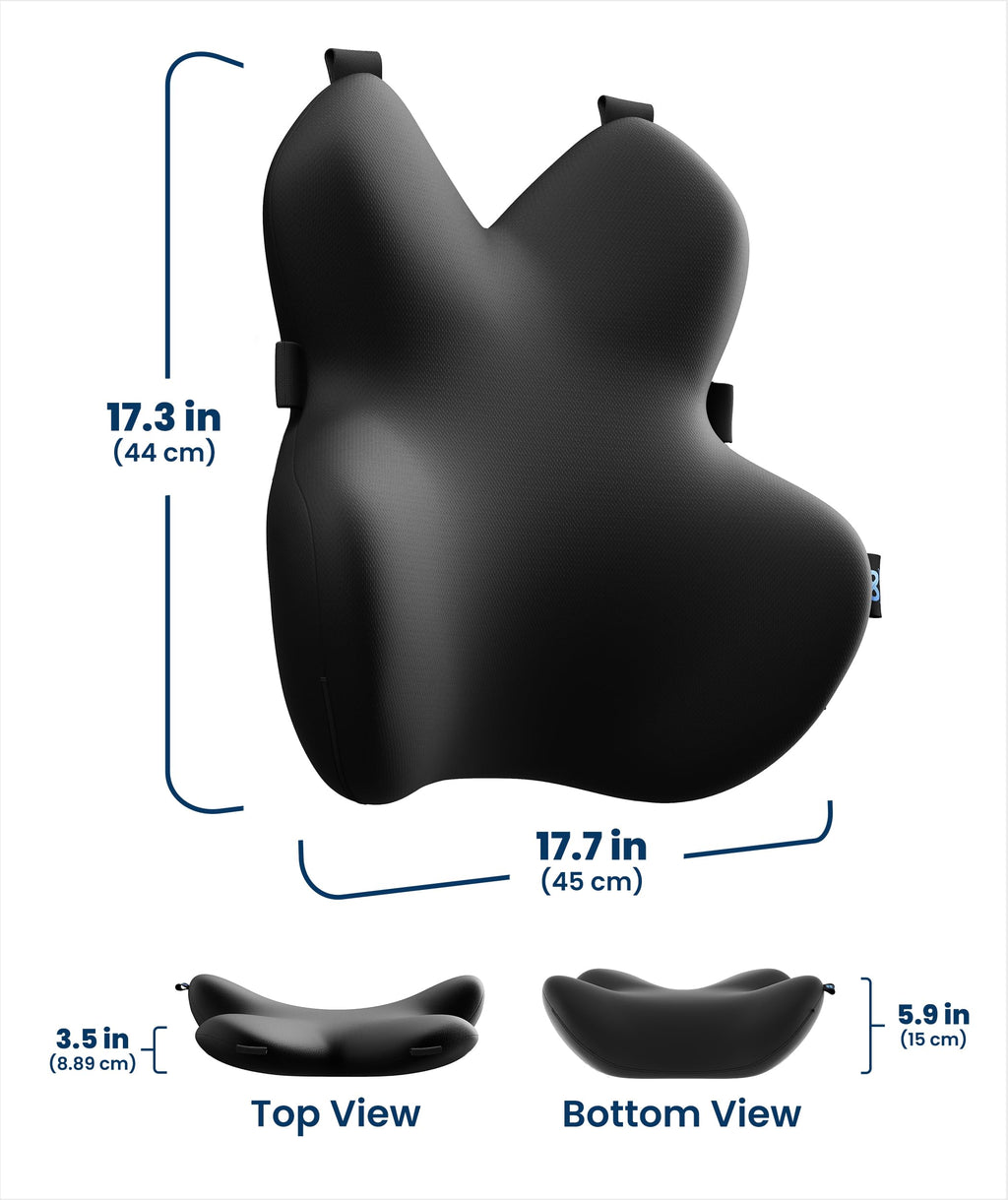 Lumbar Support Pillow for Office Chair - Memory Foam Back Cushion for Car Seat - Promotes Better Posture, Back Pain Relief - Ideal Gaming and Desk Chairs Work and Home Essentials