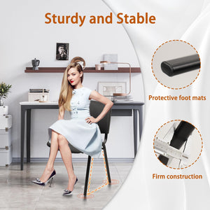 Black Set of 10, Stacking Conference Room Chairs No Wheels, PU Leather Waiting Room Chair Armless Stackable Office Guest Chair with Metal Frames for Reception Lobby Side Training School,