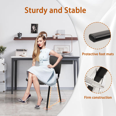 Black Set of 10, Stacking Conference Room Chairs No Wheels, PU Leather Waiting Room Chair Armless Stackable Office Guest Chair with Metal Frames for Reception Lobby Side Training School,