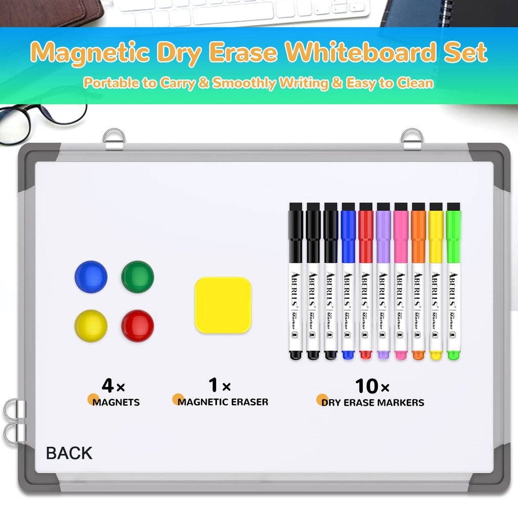 Weekly Calendar Whiteboard for Wall, 16x12 Inches Dry Erase Board, Small Magnetic White Board, Double-Sided Hanging Board for Office School Home Kitchen, Portable Board for Drawing Planning To Do List