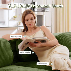 81.8 Inch Modular Sectional Sofa, Loveseat Cloud Couch with Deep Seat, Boneless Couch with Pillows for Living Room Apartment, Green