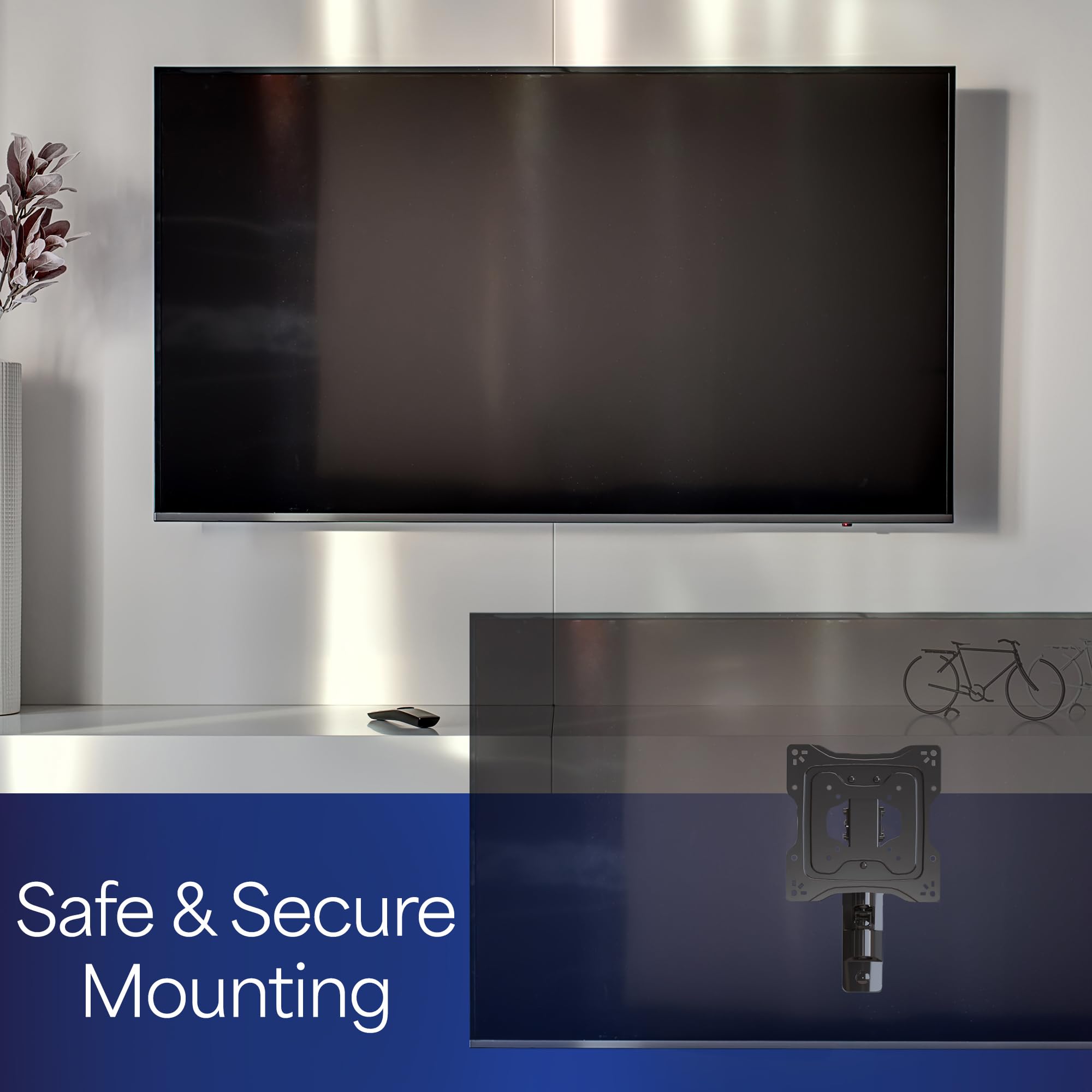 Premium Aluminum Single TV Wall Mount for 23 to 43 inch Screens, Adjustable Arm, Fits up to VESA 200x200, MOUNT-G200B