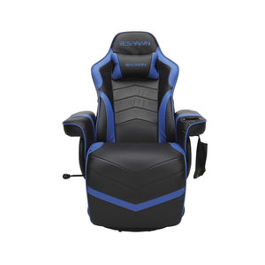 900 Console Gaming Recliner with Footrest and Lumbar Support - Comfortable Ergonomic Gaming Chair with Headrest, No Wheels, Reclining, Heavy Duty, Racing Style Video Game Chairs - Blue