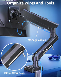 Single Monitor Mount for 32 27 24 22 inch Screen, Monitor Arm Holds 4.4-22 lbs, Monitor Desk Mount, Gaming & Home Office Use, VESA 75x75mm & 100x100mm, Freelift Pro Black