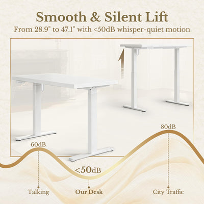 Electric Standing Desk, 48 Inch Adjustable Height Sit Stand Up Desk with 1.18
