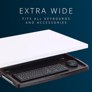 Keyboard Tray Under Desk, SmartFit Ergonomic Slide-Out Keyboard Drawer with Cable Management, Extra-Wide Height Adjustable Keyboard Holder, 24.5