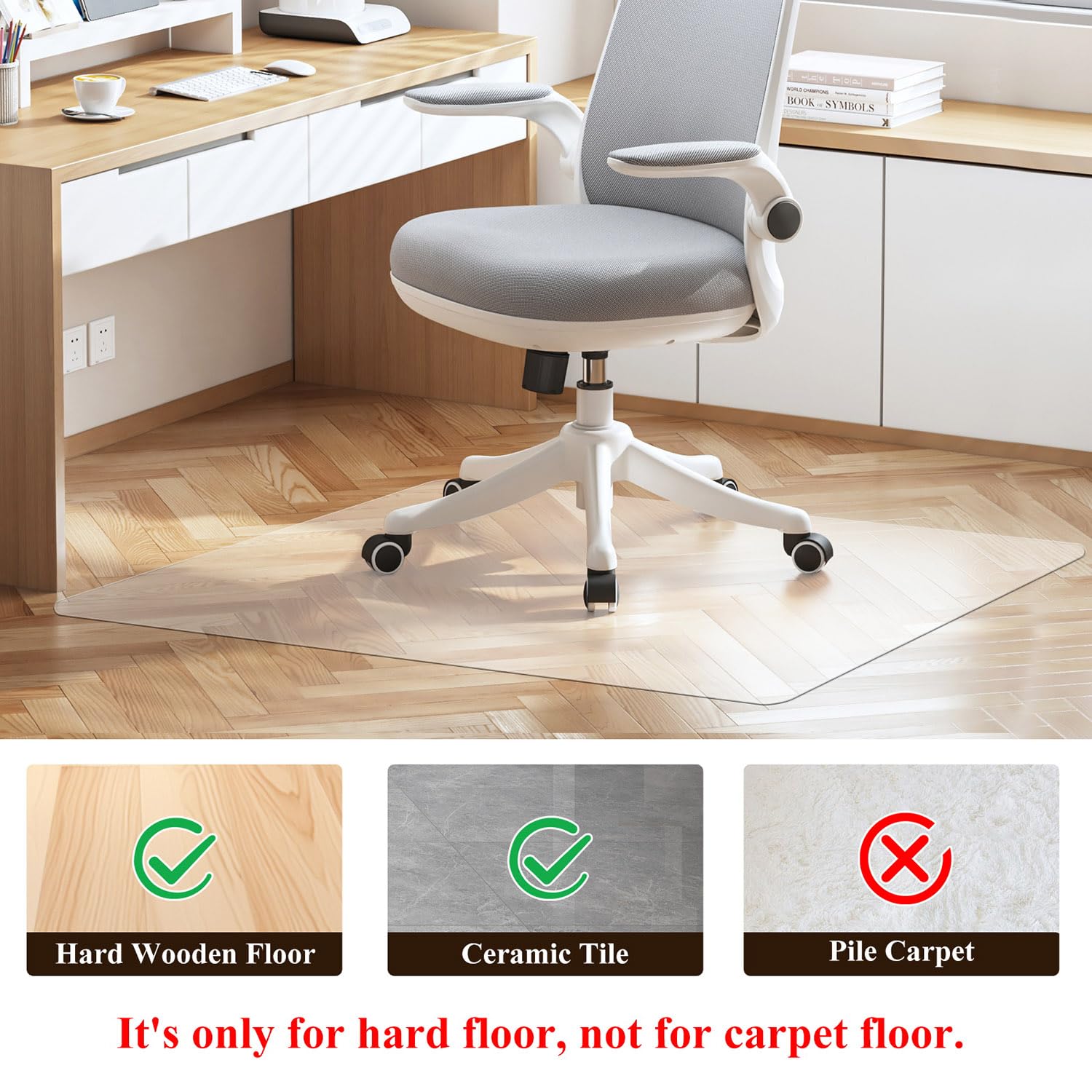 Office Chair Mat for Hardwood Floor, 48