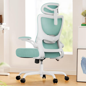 Ergonomic Office Chair: Office Desk Chair with High Back Mesh and Adjustable Lumbar Support Rolling Work Swivel Task Chairs with Wheel 3D Armrests and Headrest