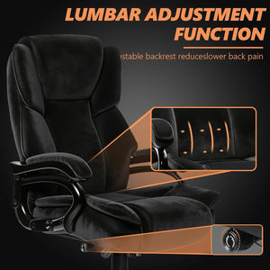 500lbs Fabric Big and Tall Office Chair,500lbs Heavy Duty Office Chair for Heavy People, High Back Executive Computer Chair with Adjustable Lumbar Support, Dual Rubber Wheel