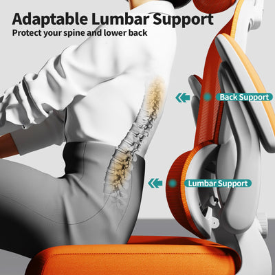 Office Chair Ergonomic Desk Chair, 330 LBS Home Mesh Office Desk Chairs with Wheels, Comfortable Gaming Chairs (Burnt Orange)