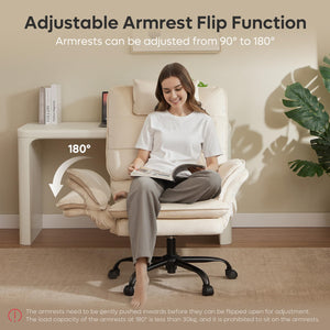 Criss Cross Chair with Flip-Up Armrests, Swivel Makeup Vanity Chair with Wheels & Side Pockets, Cross Legged Office Chair for Home Office, Bedroom (Beige Velvet, High Back)