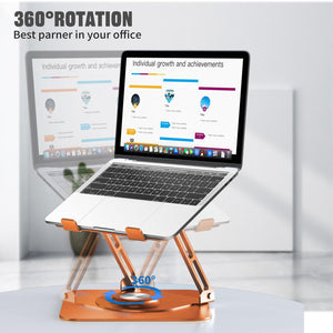 Laptop Stand for Desk, Adjustable Computer Stand with 360° Rotating Base, Ergonomic Laptop Riser for Collaborative Work, Foldable & Portable Laptop Stand, fits for All 10-16