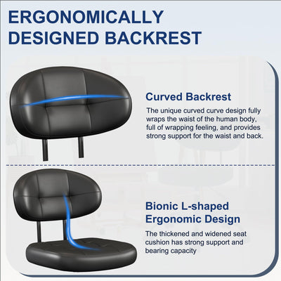 Armless Drafting Chair, Tall Office Chair no Wheels with Footrest Ring for Standing Desk, Small Faux Leather Executive Chair with Adjustable Height for Bar Counter Desk Black