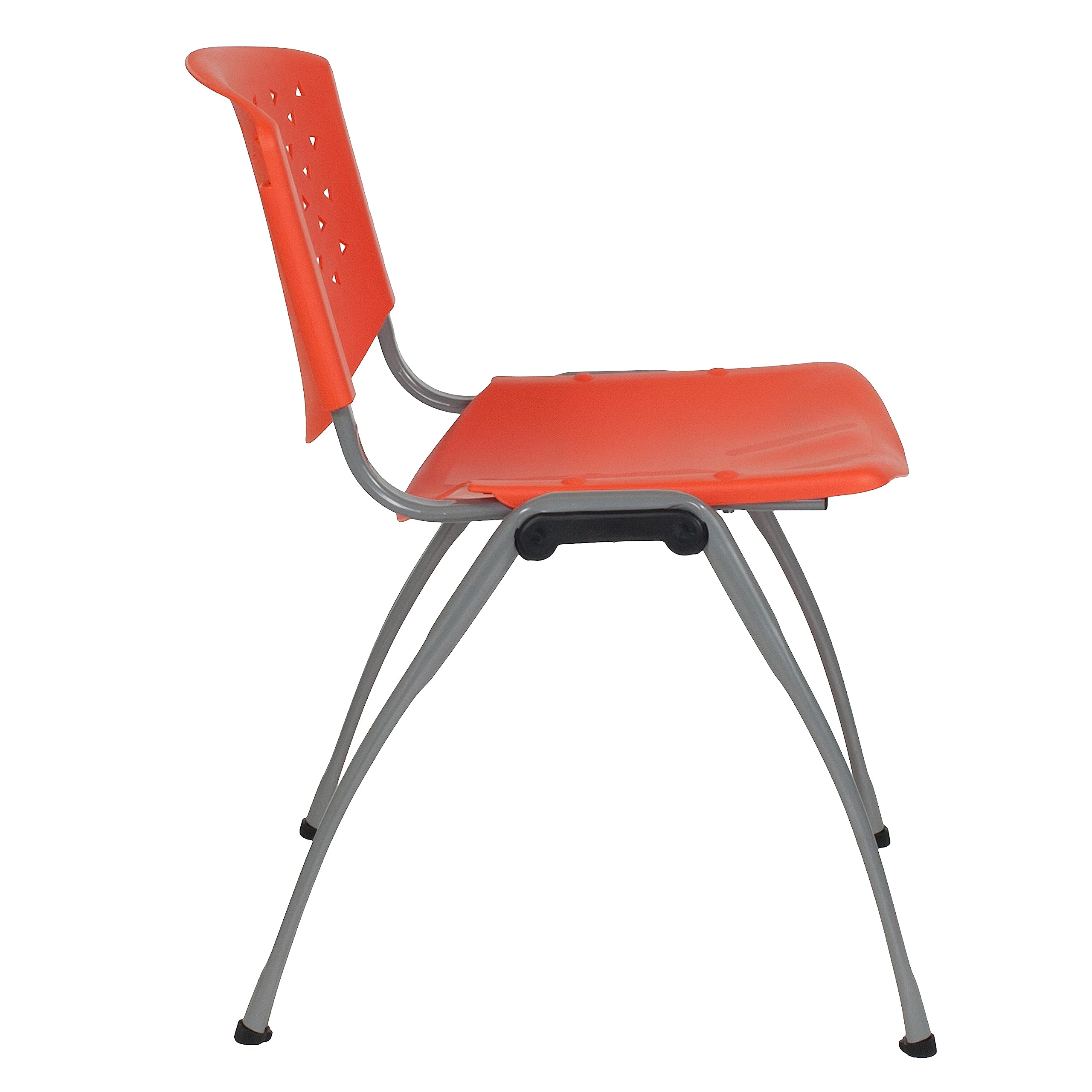 HERCULES -5 Pack 880 lb. Capacity Orange Plastic Stack Chair | Comfortable Seating with Durable Design