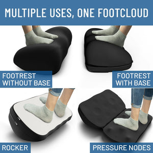 Adjustable Cloud Foot Rest for Under Desk at Work with Pressure Point Nodes - Comfortable Memory Foam Office Foot Stool & Desk Pillow, Gaming & Home Accessories