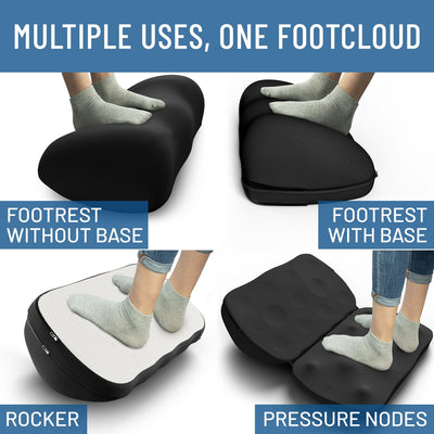 Adjustable Cloud Foot Rest for Under Desk at Work with Pressure Point Nodes - Comfortable Memory Foam Office Foot Stool & Desk Pillow, Gaming & Home Accessories
